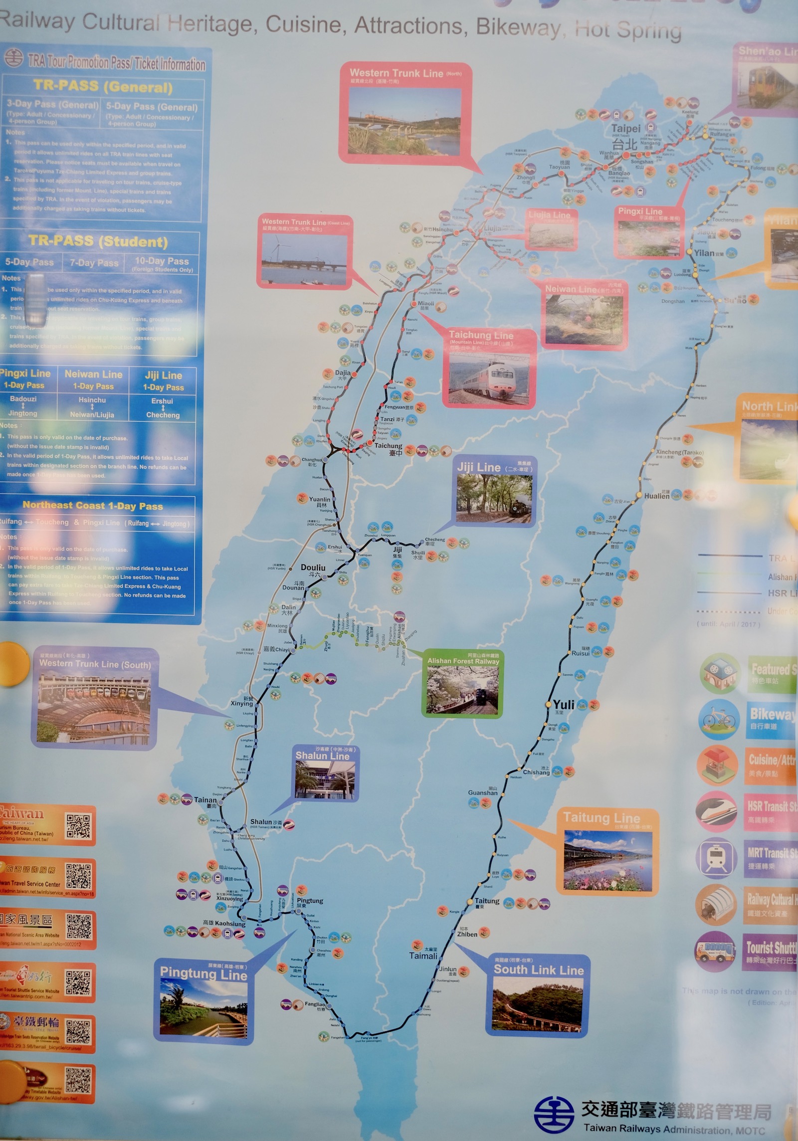Taiwan tourist rail map
