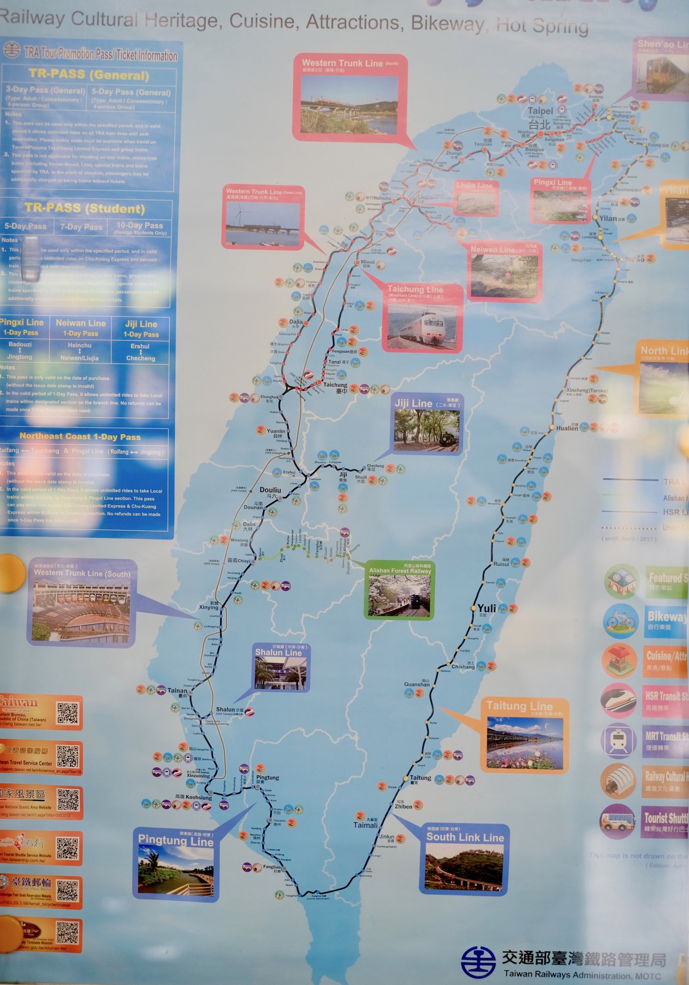 Taiwan tourist rail map